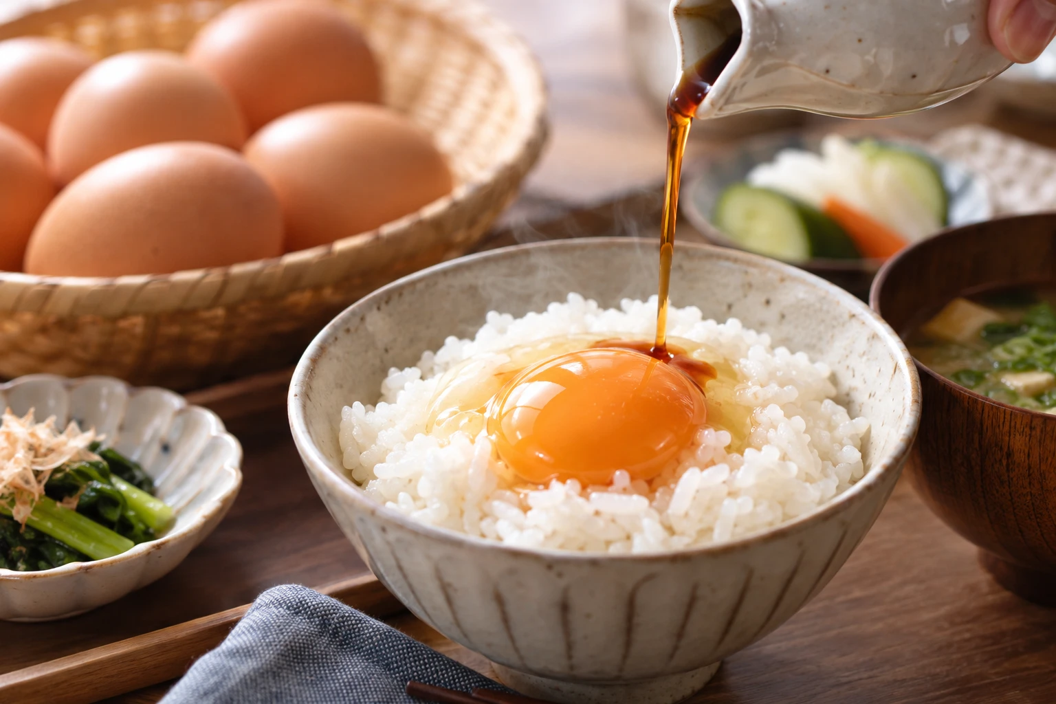 朝食の卵かけご飯
